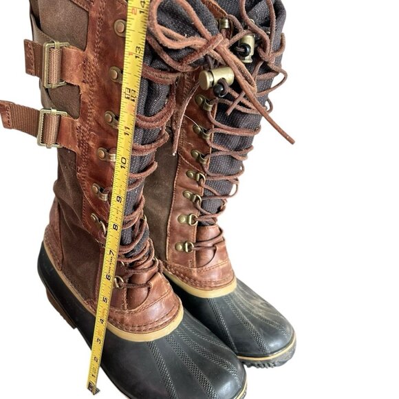 Sorel Women's Conquest Carly II waterproof Snow boots 11 Brown Suede Preppy - Picture 3 of 15